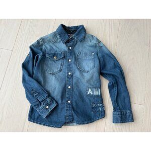 MEXX Boys Denim Jeans Button Shirt Blue ( M ) 6 yrs
